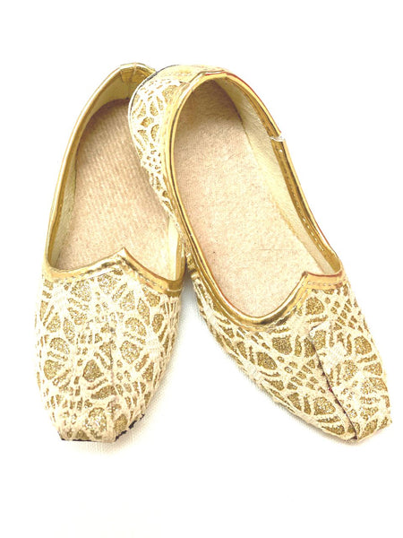 Kids Golden Punjabi Shoes