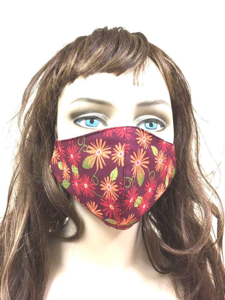 Cotton 3 ply mask Sunshine flowers