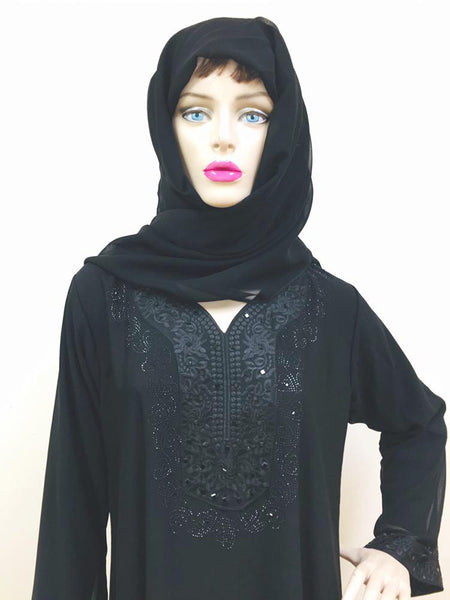 Flared Sleeves Georgette Abaya Burkha for Women