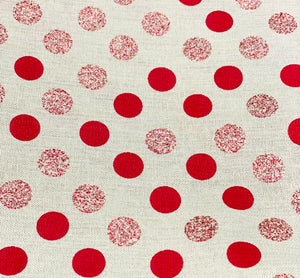 Cotton 3 ply mask Red Polka Dots