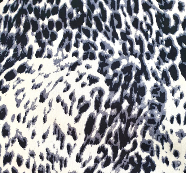Cotton 3 ply black leopard